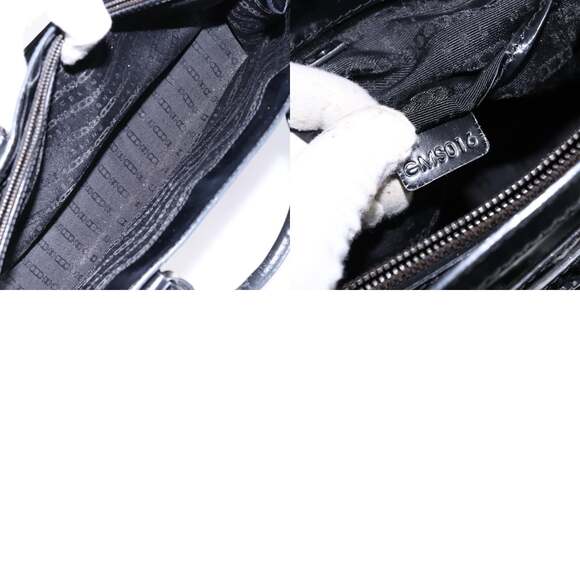 CELINE Boogie Bag Hand Bag Enamel Black Silver - Picture 13 of 13